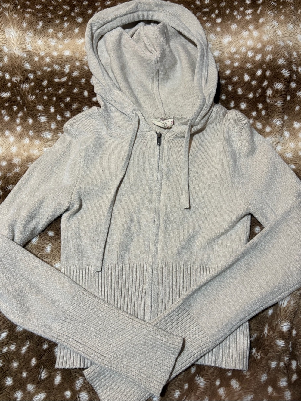 Light Gray Zip Hoodie Sweater